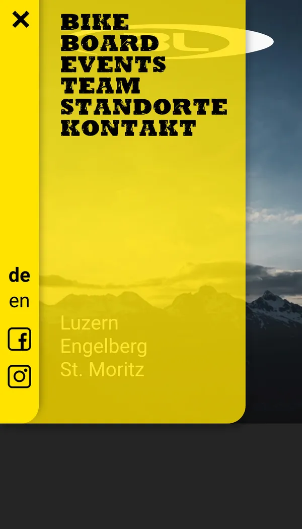 Bikelocal Websitemenü