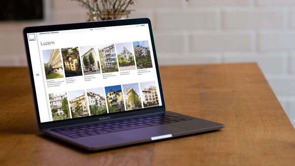 Wogeno Luzern Website auf dem Laptop
