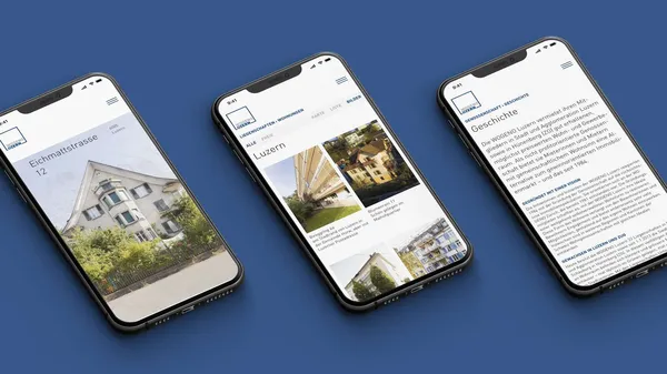 Wogeno Luzern Website auf dem Smartphone